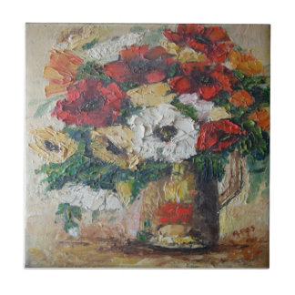 Azulejo De Cerámica Mezcla de flores de pintura Tile Ann Hayes