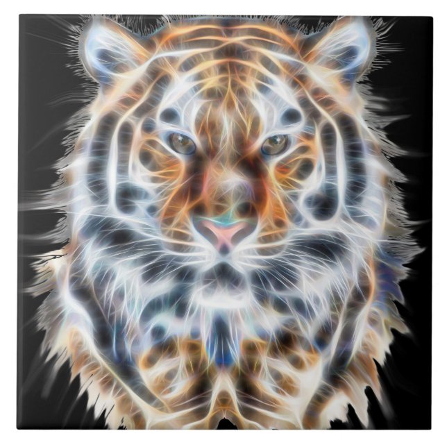 Azulejo De Cerámica Mi gato está actuando con energía facial tigre