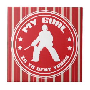 Azulejo De Cerámica Mi objetivo, hockey sobre hierba (rojo) mosaicos