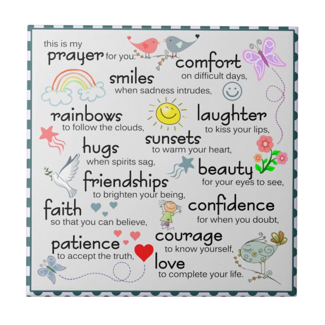 Azulejo De Cerámica Mi Oración Por Ti (Frente)