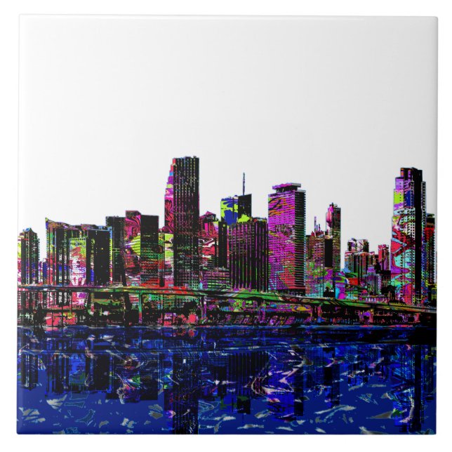 Azulejo De Cerámica Miami, Florida en graffiti (Frente)