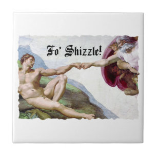 Azulejo De Cerámica Michelangelo Creación Del Hombre Choque de Puños F