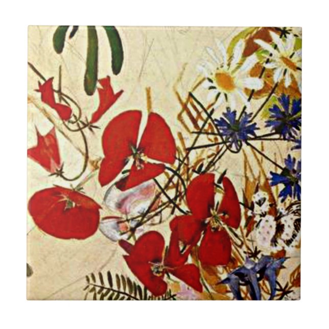 Azulejo De Cerámica Mikhail Vrubel arte: Flores de campo (Frente)