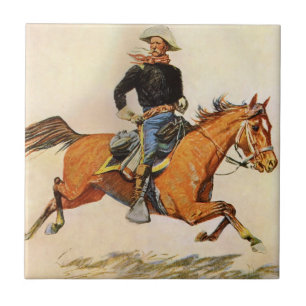 Azulejo De Cerámica Militar Vintage, Un Oficial de Caballería por Remi