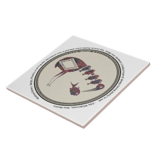 Azulejo De Cerámica Mimbres Diseño de cerámica Crane Comer Pescado