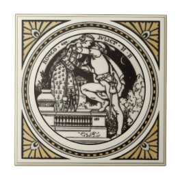 Azulejo De Cerámica Minton Shakespeare Romeo & Juliet Tile 1870 Repro