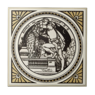 Azulejo De Cerámica Minton Shakespeare Romeo & Juliet Tile 1870 Repro
