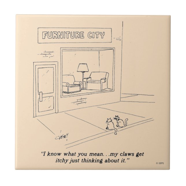 Azulejo De Cerámica Mobiliario en capas de gatos (Frente)