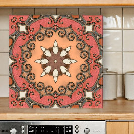 Azulejo De Cerámica Moda Retro Floral Mediterráneo Tile Geométrico