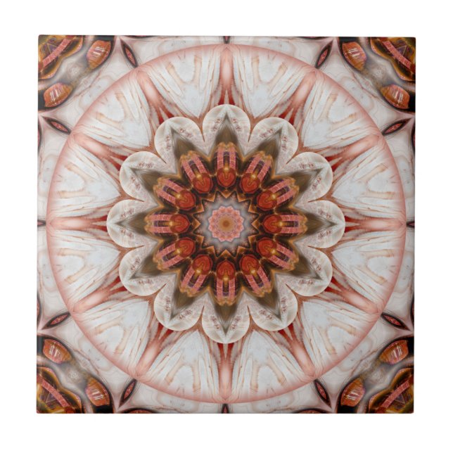 Azulejo De Cerámica Moda Rosa de oro Feather Tile Floral Geométrica (Frente)