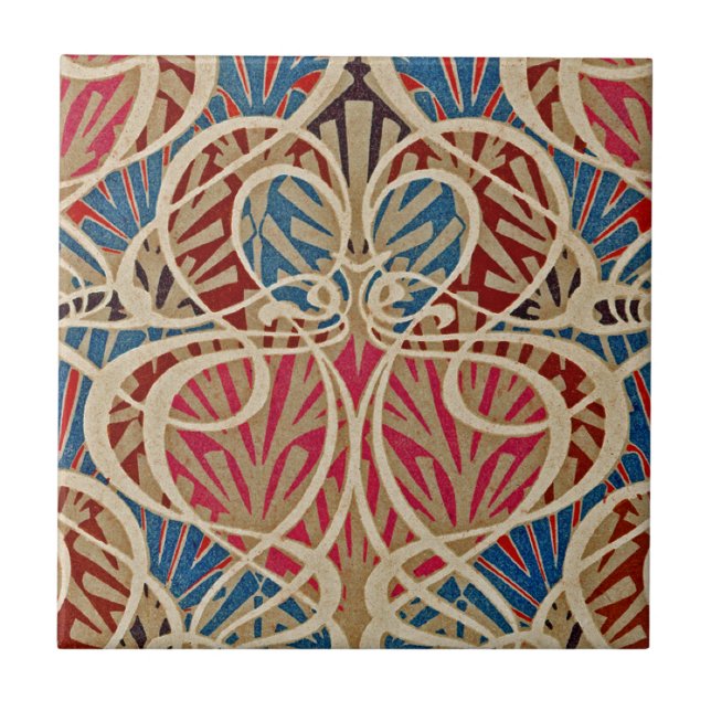 Azulejo De Cerámica Modelo #10 de Nouveau del arte en Emporio Moffa (Frente)
