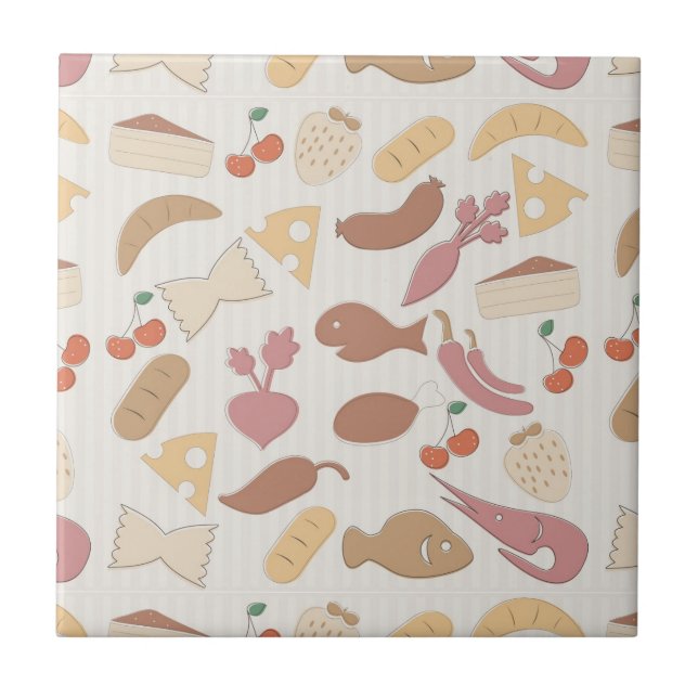 Azulejo De Cerámica Modelo 2 de la comida (Frente)