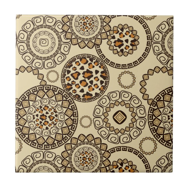 Azulejo De Cerámica Modelo africano 3 de la piel del guepardo (Frente)