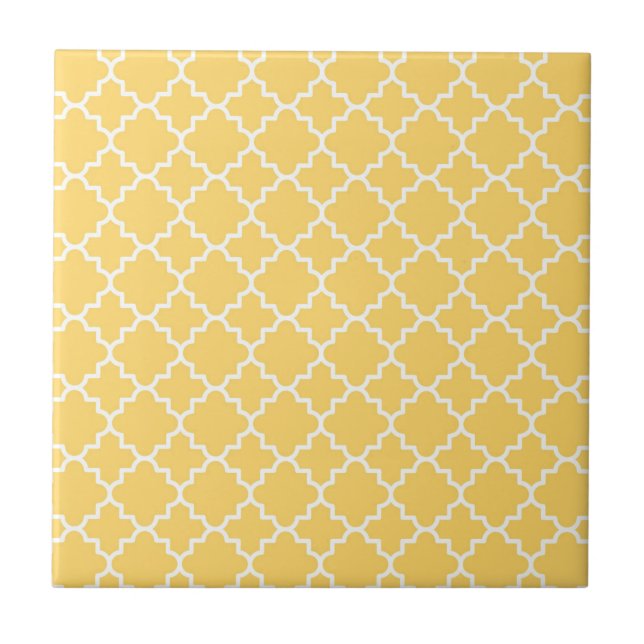 Azulejo De Cerámica Modelo amarillo de Quatrefoil (Frente)