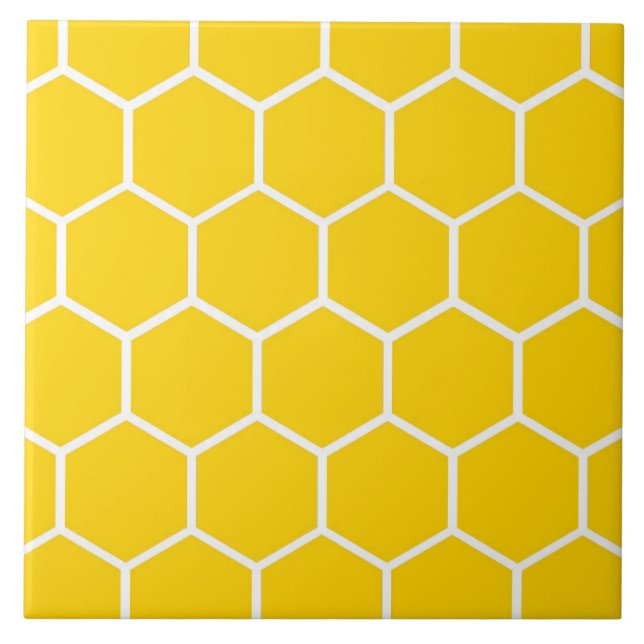 Azulejo De Cerámica Modelo amarillo del panal (Frente)