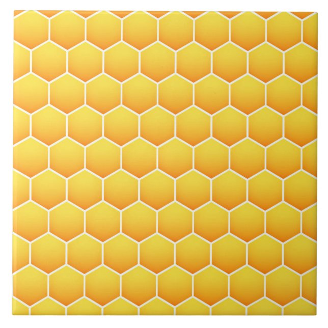 Azulejo De Cerámica Modelo amarillo del panal (Frente)