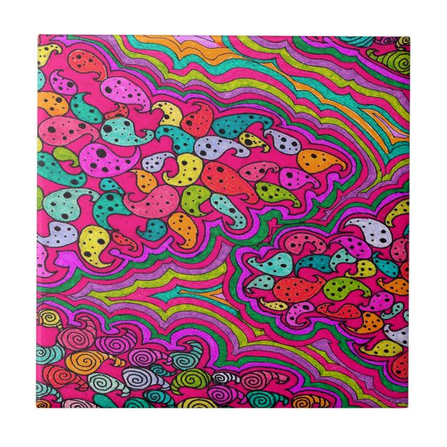 Azulejo De Cerámica Modelo bohemio de la MOD de Boho (Frente)