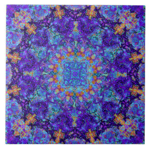 Azulejo De Cerámica Modelo coloreado romántico marroquí de la mandala