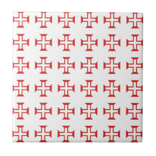 Azulejo De Cerámica Modelo cruzado rojo de Templar
