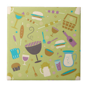 Azulejo De Cerámica Modelo de la barbacoa