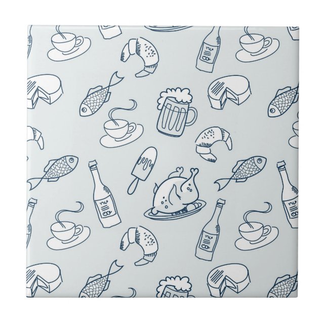 Azulejo De Cerámica Modelo de la comida (Frente)