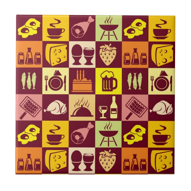 Azulejo De Cerámica Modelo de la comida (Frente)