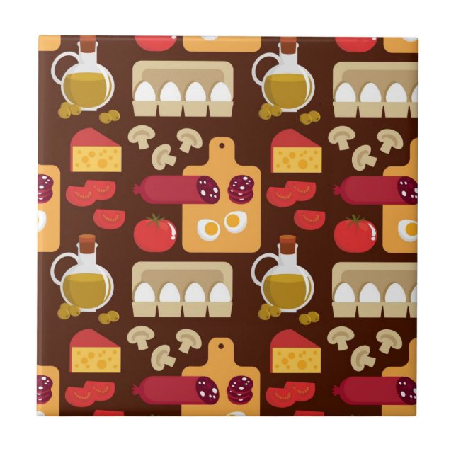 Azulejo De Cerámica Modelo de la pizza (Frente)