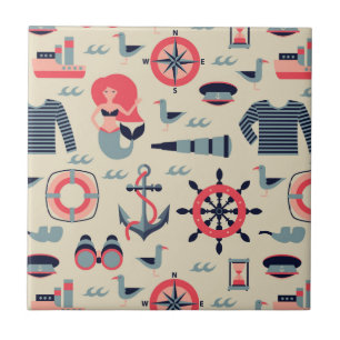 Azulejo De Cerámica Modelo de la vida marina