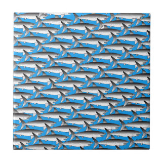 Azulejo De Cerámica Modelo de Megalodon en azul