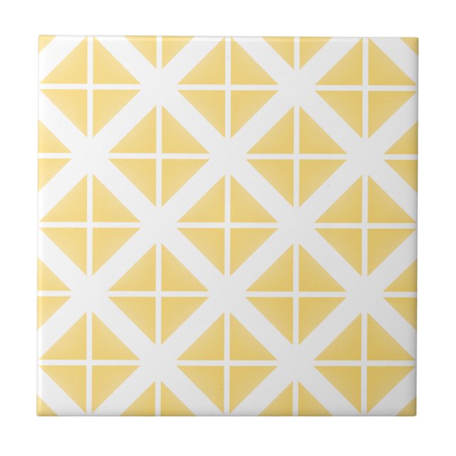 Azulejo De Cerámica Modelo de moda amarillo del triángulo (Frente)