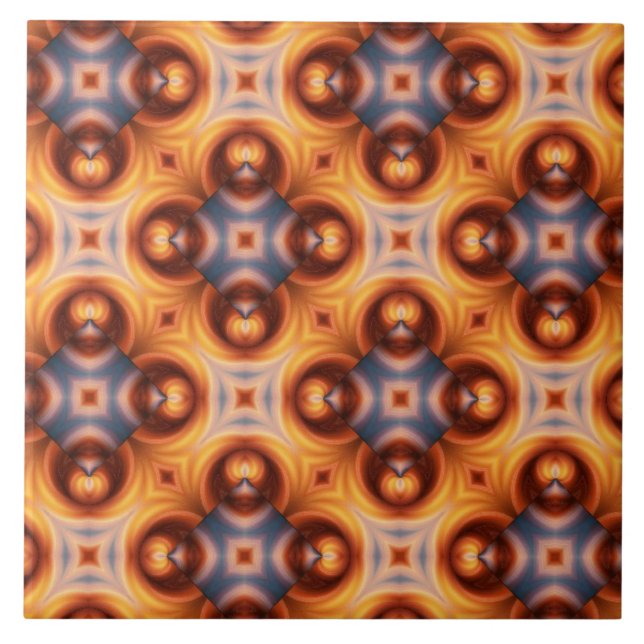 Azulejo De Cerámica Modelo de mosaico retro de la pendiente anaranjada (Frente)