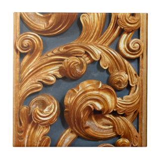 Azulejo De Cerámica Modelo de talla de madera de oro