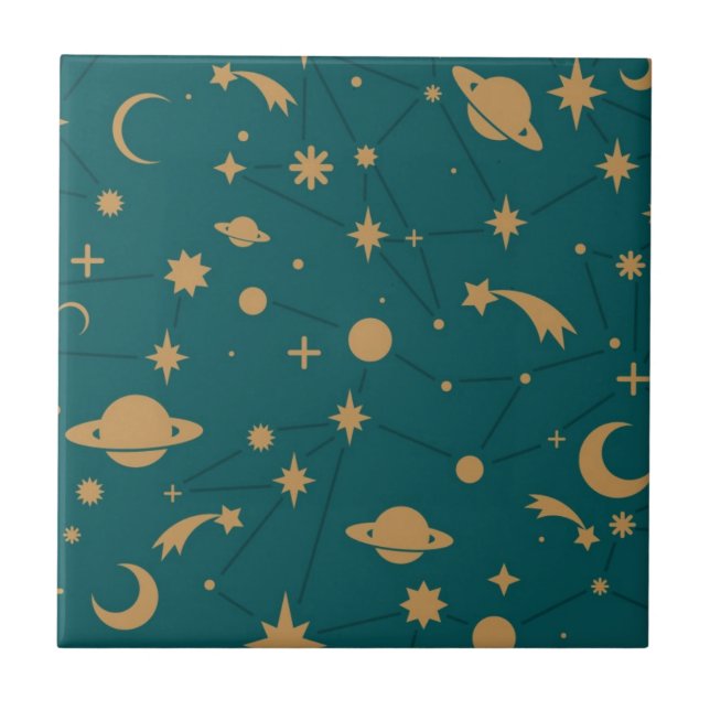 Azulejo De Cerámica Modelo del espacio (Frente)