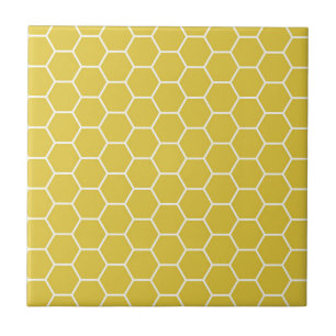 Azulejo De Cerámica Modelo geométrico amarillo de moda del hexágono