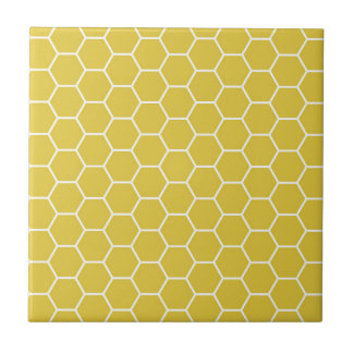 Azulejo De Cerámica Modelo geométrico amarillo de moda del hexágono