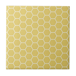 Azulejo De Cerámica Modelo geométrico amarillo del hexágono del pana
