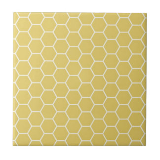Azulejo De Cerámica Modelo geométrico amarillo del hexágono del panal