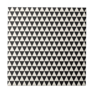 Azulejo De Cerámica Modelo geométrico del triángulo blanco y negro