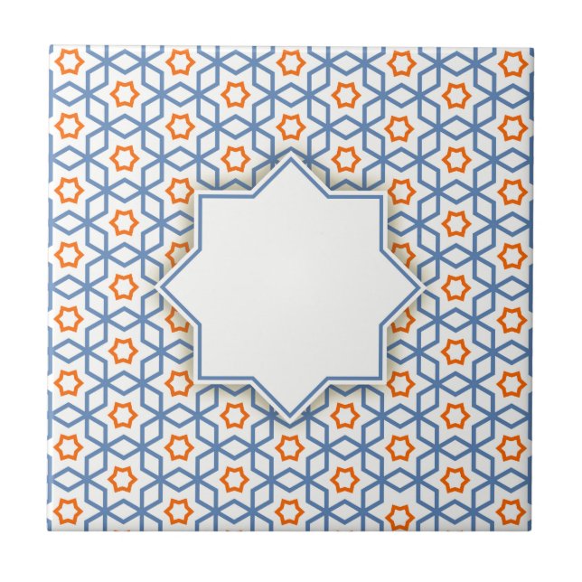 Azulejo De Cerámica modelo geométrico islámico (Frente)