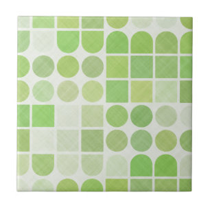 Azulejo De Cerámica Modelo geométrico verde retro
