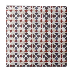 Azulejo De Cerámica Modelo marroquí retro (rojo, azul, beige)