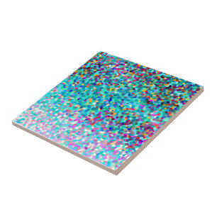 Azulejo De Cerámica Modelo multicolor azul colorido del arte abstracto