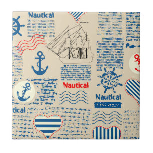 Azulejo De Cerámica Modelo náutico del periódico