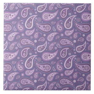 Azulejo De Cerámica Modelo púrpura retro de Paisley