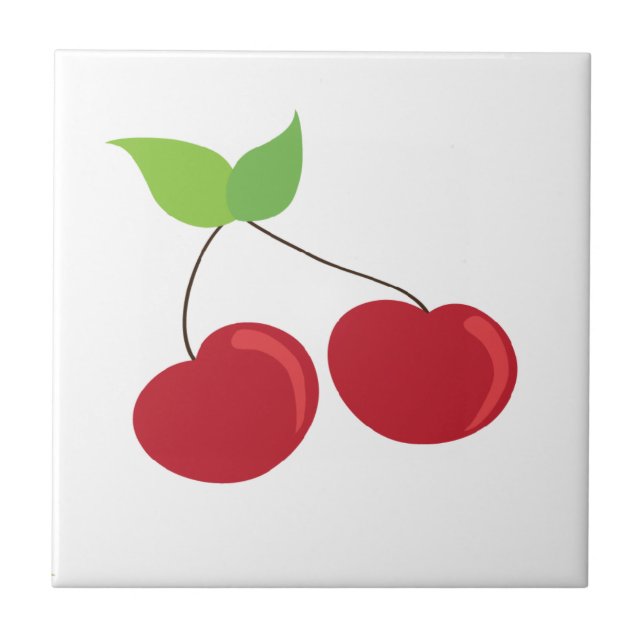 Azulejo De Cerámica Modelo rojo de la cereza (Frente)