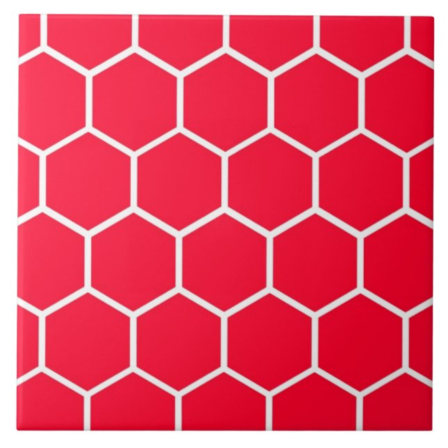 Azulejo De Cerámica Modelo rojo del panal (Frente)