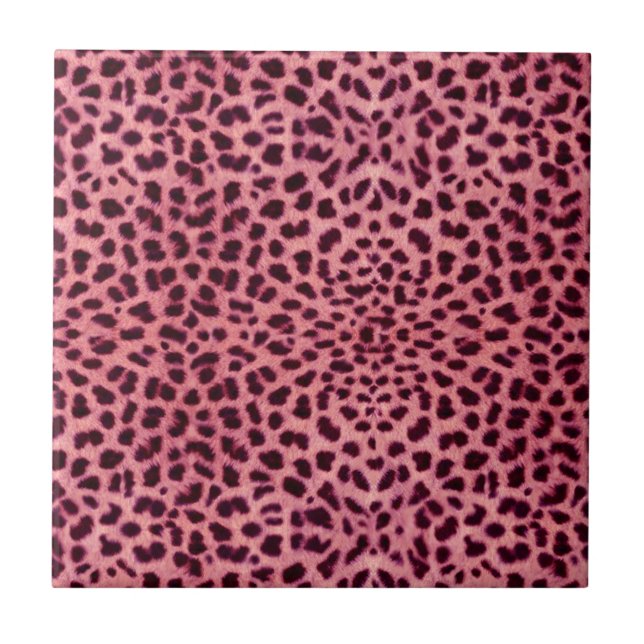 Azulejo De Cerámica Modelo rosado de la piel del leopardo (Frente)
