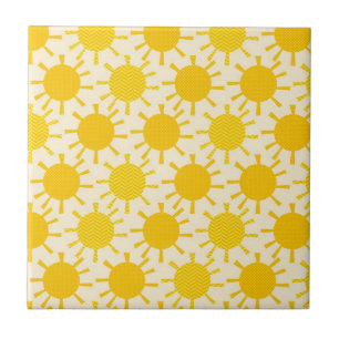 Azulejo De Cerámica Modelo soleado amarillo retro