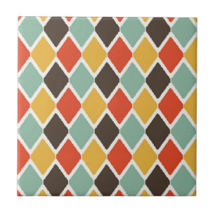 Azulejo De Cerámica Modelo tribal de la moda del ikat moderno