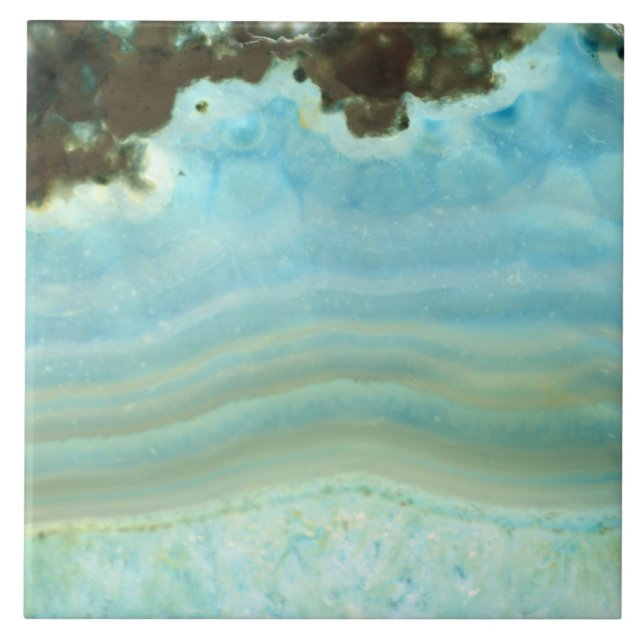 Azulejo De Cerámica Modelos azules del cristal de la ágata de la (Frente)